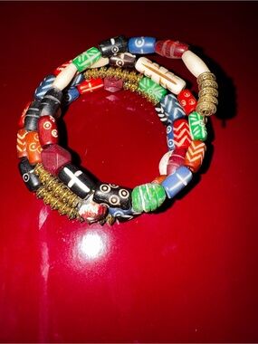 Multi-Color Bohemian Beaded Wrap Bracelet -- From Cape Town South Africa